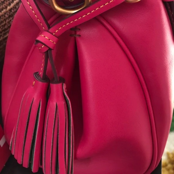 Dooney & Bourke Florentine Small Satchel w/ detachable, strap- FUSHIA - Picture 5 of 9